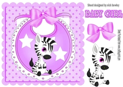Baby Girls Lilac Bib with cute zebra and bow with stars