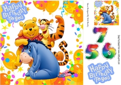 pooh and friends lets party in balloon 8x8 frame
