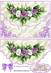 Pretty border of lilac flowers on envelope A5