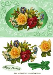 Pretty Flowers in Oval Frame