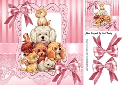 Cute best of friends together with pink bows 8x8