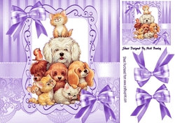 Cute best of friends together with purple bows 8x8