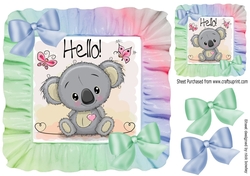 Cute koala bear in rainbow 7x7 frame