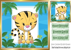 Lovely tiger in jungle frame 8x8