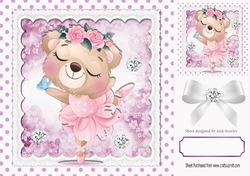 pretty ballerina teddy in pink 8x8
