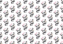 panda holding baby backing paper