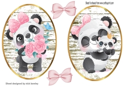 two cute pandas toppers