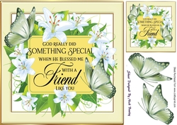 Pretty lilies with green butterflies and FRIENDverse 8x8