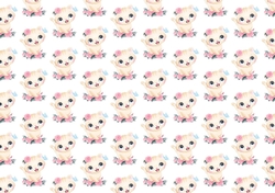 Cue tkitten with pink roses backing paper