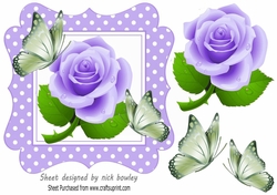 Pretty in purple polkadot 7x7 frame with purple roses