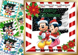 4 Cute minnie and mickey in the snow 8x8 card fronts mini kit