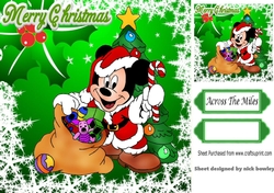 Christmas with micky mouse dressed as santa 8x8