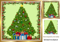 Lovely traditional christmas tree with presents 8x8
