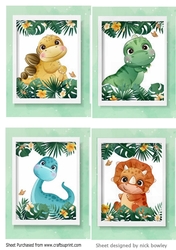 four cute dino toppers