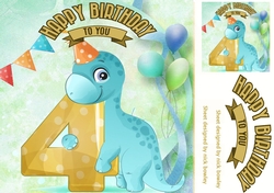 Lovely Balloons for Dinos (4th) Birthday 8x8