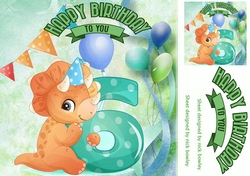 Lovely Balloons for Dinos (6th) Birthday 8x8