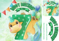 Lovely Balloons for Dinos (7th) Birthday 8x8