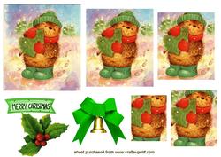 Cute Little Hedgehog with Christmas Tree Pyramid