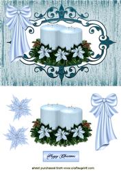 Ice Blue & White Christmas Candle