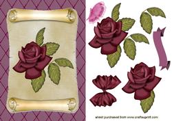 Dark Rose on a Scroll