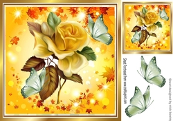 Lovely yellow rose in Autumn shade 8x8