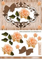 Gorgeous Peach/brown Rose in Ornate Frame