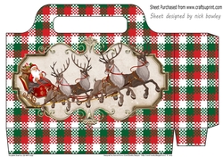 Pretty tote bag with santa and tartan,