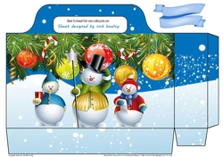 Pretty tote  bag with snow scene, baubles and snowmen