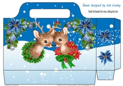 Pretty tote bag with snow scene and reinders