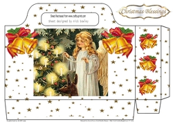 Lovely Angel with gold stars and bells tote bag (One)