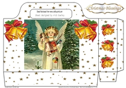 Lovely Angel with gold stars and bells tote bag (three)