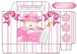 Cute baby girl with bottle striped tote bag