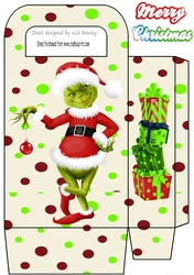Large Gift Bag with cheeky elf grinch (red)