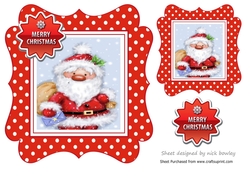 Lovely santa in red polkadot 7x7 frame