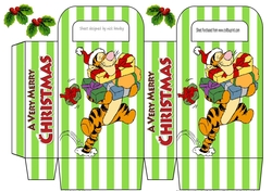 Small christms gift box with tigger (green)