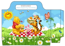 pooh bear with friends picnic, in the meadow tote bag