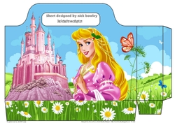 Pretty princess with pink castle tote gift bag
