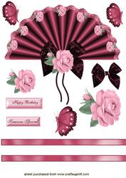 Beautiful Rose Fan Topper