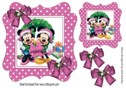 Fun time at christmas in pink polkadot 7x7 frame