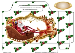 Lovely santa with reindeers and holly tote bag