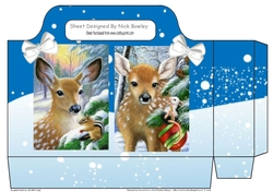 pretty deers on snow scene tote bag
