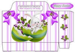 Lovely tote gift bag with easter bunny with purple berries