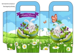 Lovely gift bag with easter bunny and berries