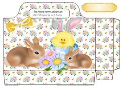 Cute bunnies and chick in a easter egg with flowers tote gift bag