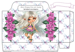 Butterflies, faerie tote gift bag with flowers
