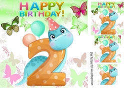 Dinasaur (2ND) Birthday with butterflies 8x8