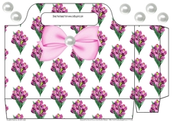 Pretty pink iris with bow and pearls tote gift bag