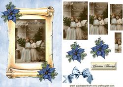 Sweet Little Vintage Angels on a Scroll Pyramid