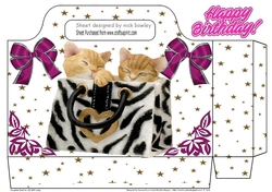 Cute kittens with pink bows, tote gift bag