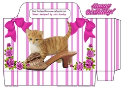 Kitty with shoe and pink roses gift tote bag